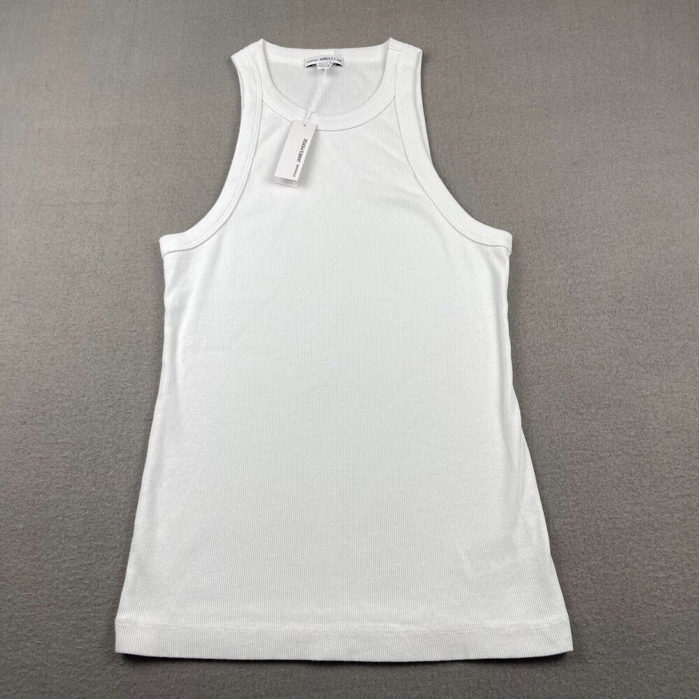 James Perse Ribbed White Tank Top - Picture 2 of 8